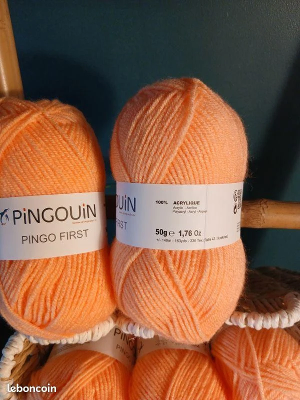 Lot van 10 oranje kleurige garens van het merk pingouin nieuw – photo 3